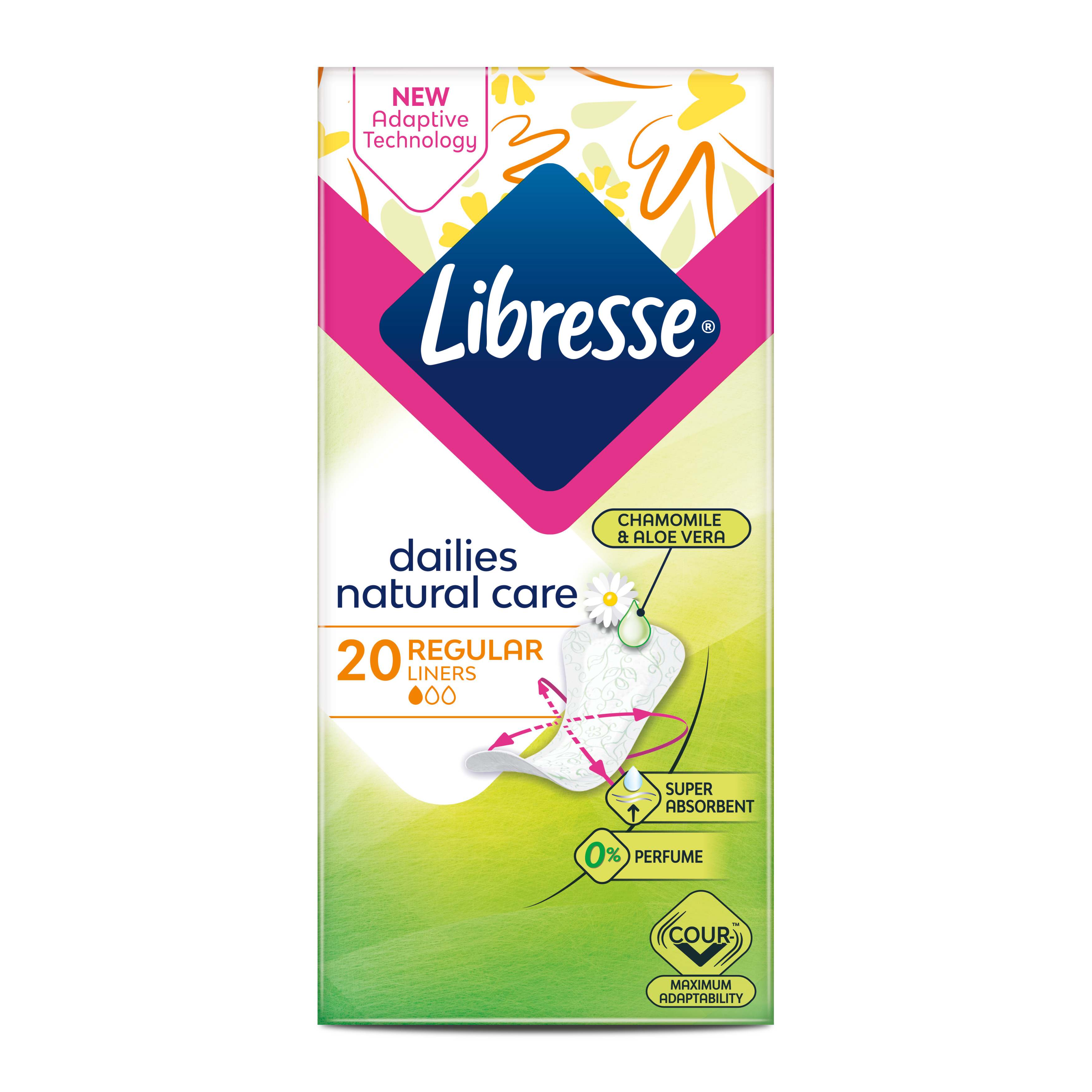 Absorbante zilnice Natural Care, 20 buc, Libresse