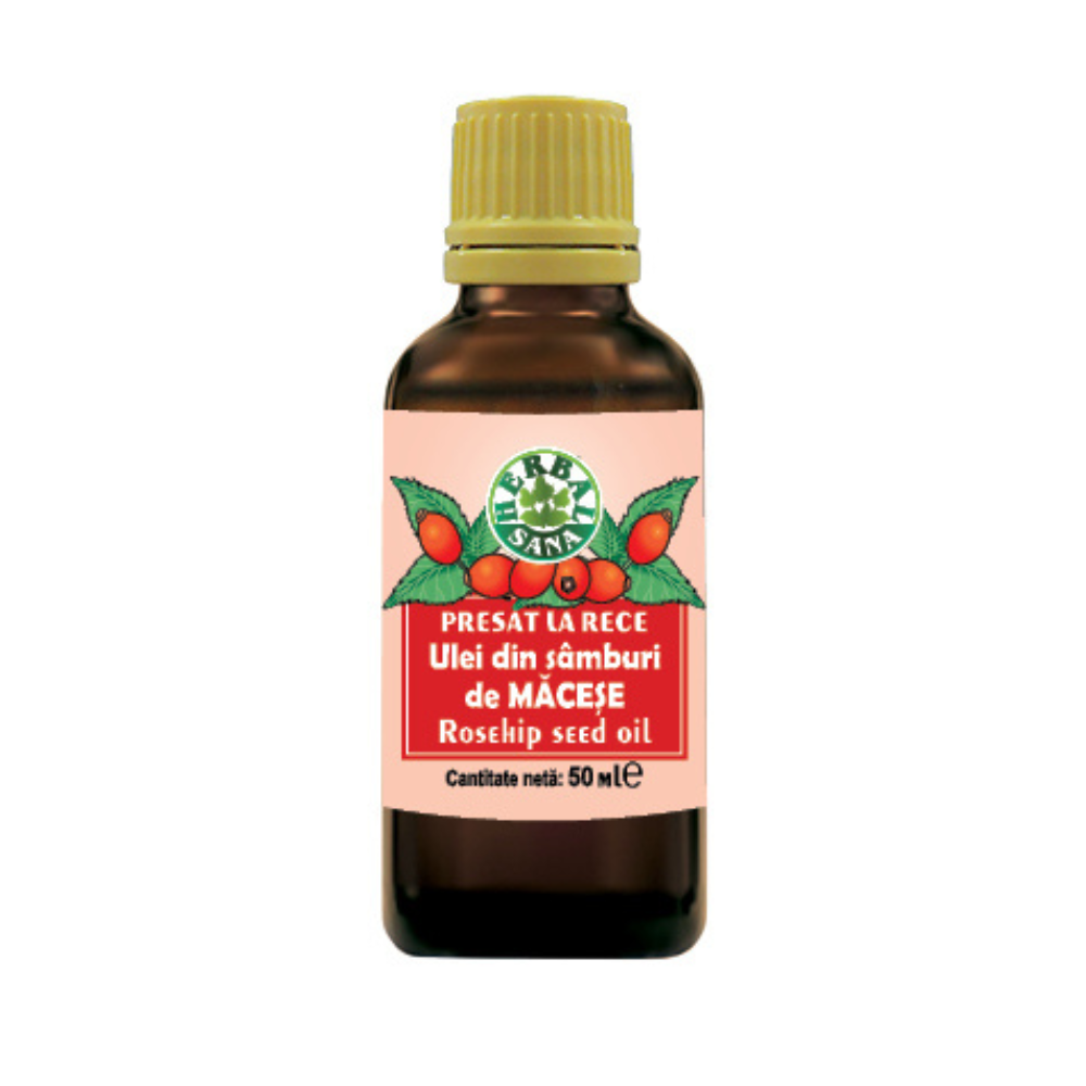 Ulei din samburi de Macese presat la rece, 50 ml, Herbal Sana