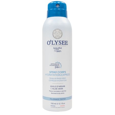 Spray de corp hidratant cu Ulei de argan si aloe vera, 150 ml, O'Lysee