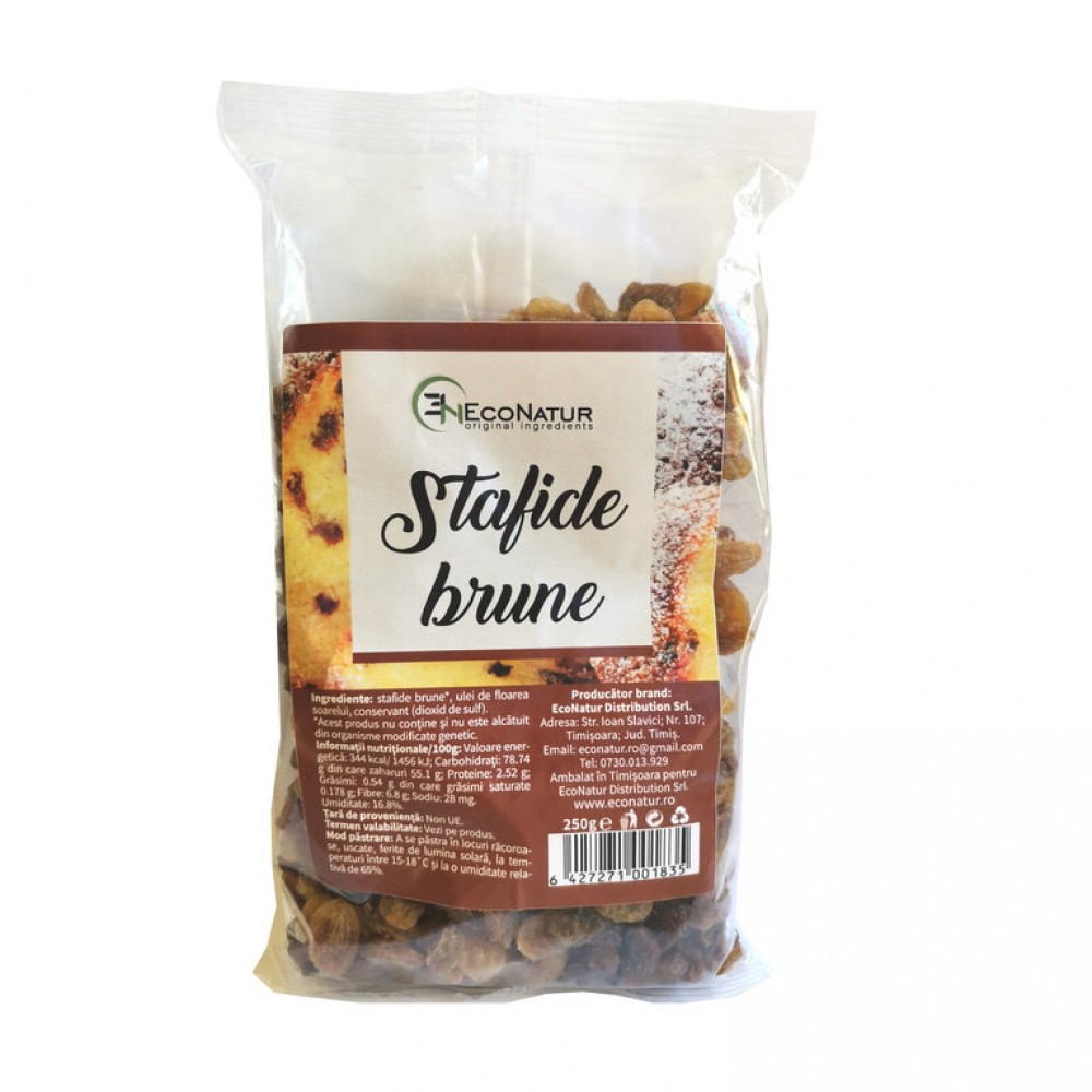 Stafide brune, 250 g, EcoNatur