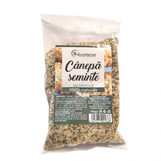 Seminte de canepa decorticate, 250 g, EcoNatur