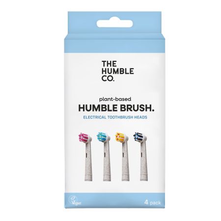 Capete de periuta de dinti electrica, pe baza de plante, 4 bucati, Culori mixte, The Humble Co