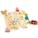 Puzzle din lemn pentru copii Ferma, 2 ani+, 9 piese, New Classic Toys 651108