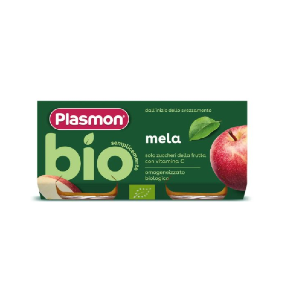 Piure Bio de mere, + 6 luni, 2 x 80 g, Plasmon