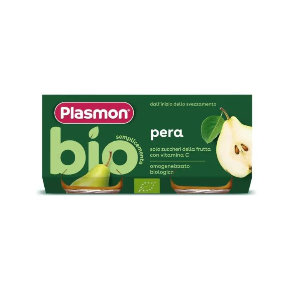 Piure Bio de pere, + 6 luni, 2 x 80 g, Plasmon