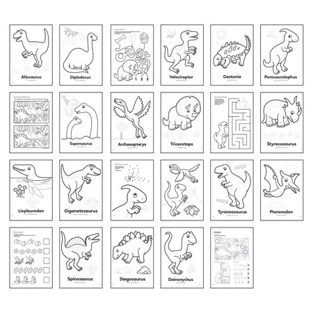 Carte de colorat cu abtibilduri dinozaur in limba engleza, +3 ani, Orchard 651666