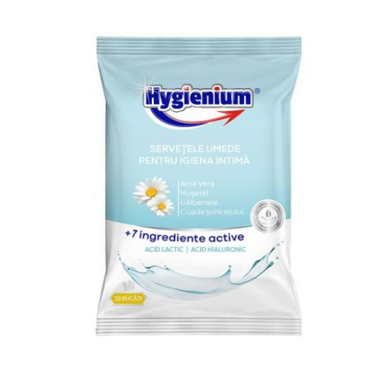 Servetele umede pentru igiena intima, 20 bucati, Hygienium