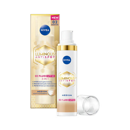 Crema-Fluid CC 3 in 1 cu spf 30 Luminous, 30 ml, Nivea
