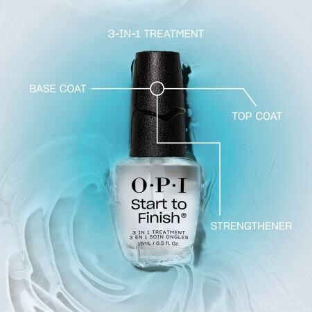 Tratament 3 in 1 pentru unghii Start To Finish, 15 ml, OPI 651931