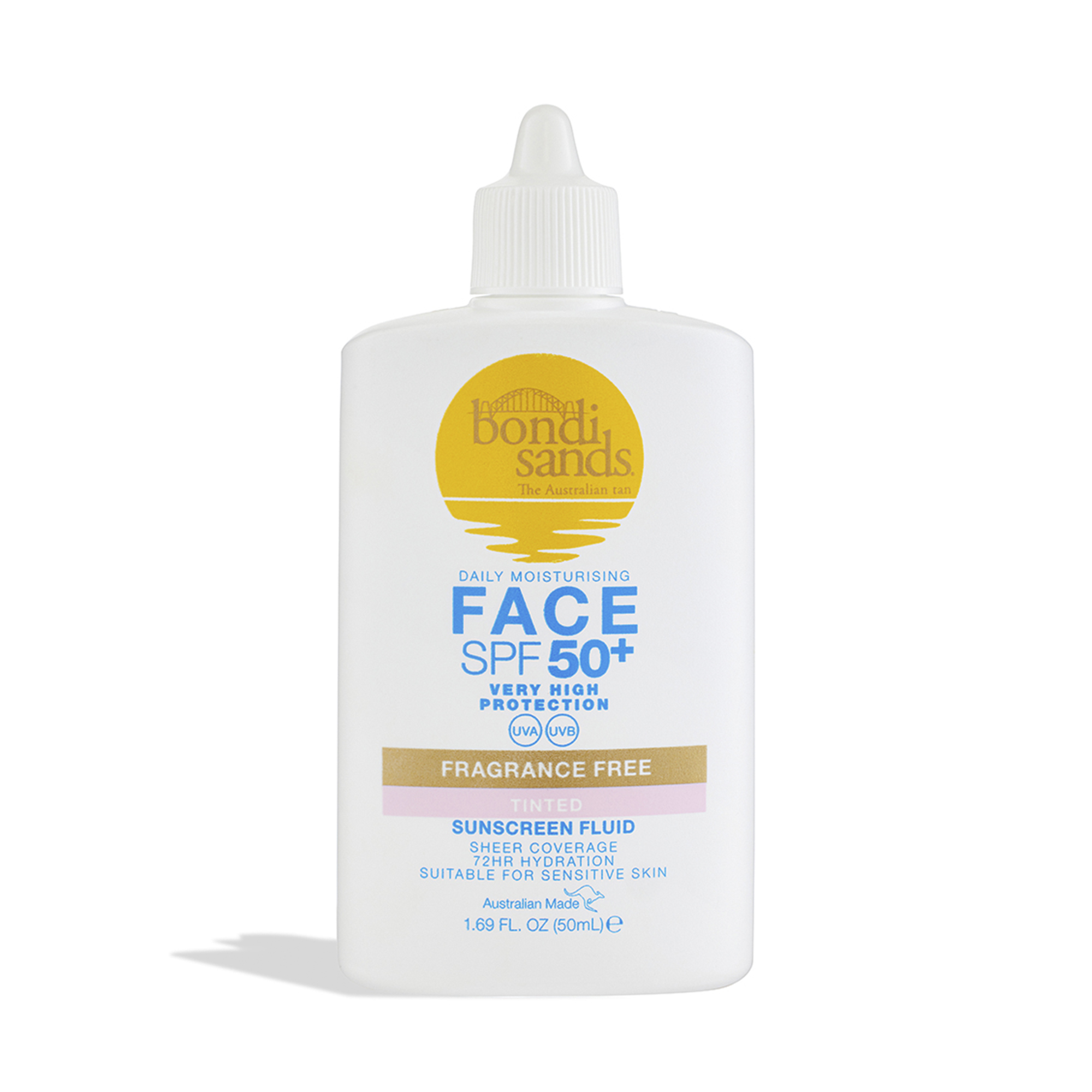 Fluid facial colorat pentru protectie solara SPF 50+, 50 ml, Bondi Sands