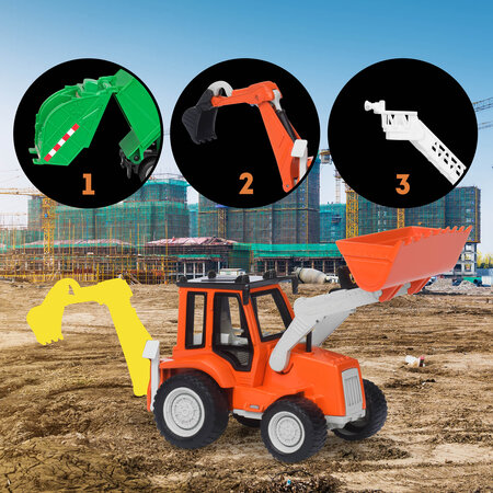 Buldoexcavator cu piese mobile, lumini si sunete, 3 ani+, Driven 819550