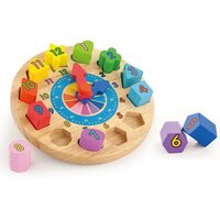 Puzzle din lemn Ceas, +2 ani, New Classic Toys