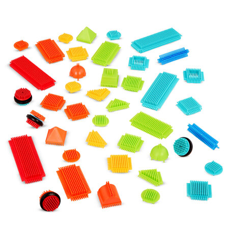 Set 50 cuburi de construit senzoriale, 2 ani+, Battat 819406