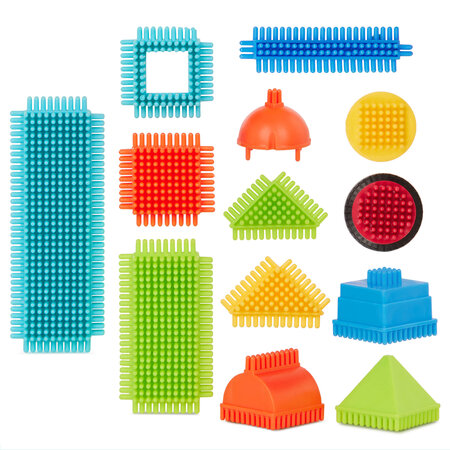 Set 50 cuburi de construit senzoriale, 2 ani+, Battat 819408