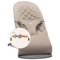 Balansoar Bliss cu bara de jucarii inclusa, 3.5 - 13 kg, Sand Grey, BabyBjorn
