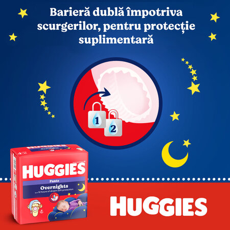 Chilotei de noapte Elite Soft Overnights, Nr.5, 12-17 kg, 24 bucati, Huggies 801022