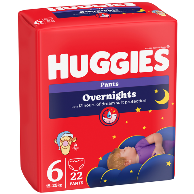 Chilotei de noapte Elite Soft Overnights Nr.6, 15-25 kg, 22 bucati, Huggies