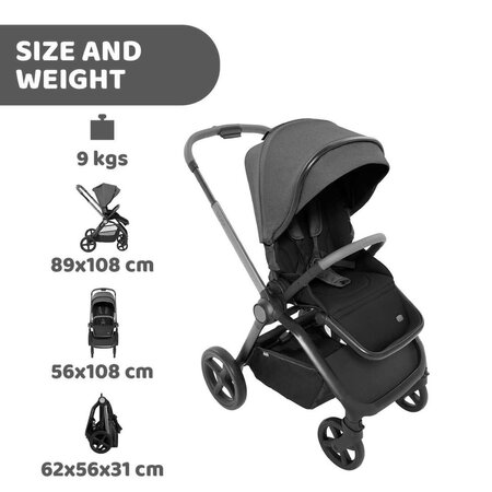Carucior 3 in 1 Mysa, pana la 4 ani sau 22kg, Glam Dew Reluxe, Chicco 653494