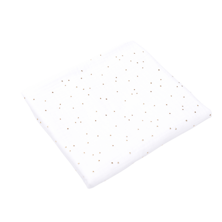 Muselina din bumbac organic cu bulinute Aurii, 75x75 cm, Alb, Fic Baby