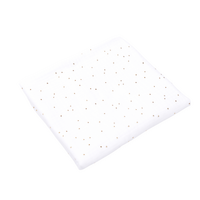 Muselina din bumbac organic cu bulinute Aurii, 75x75 cm, Alb, Fic Baby
