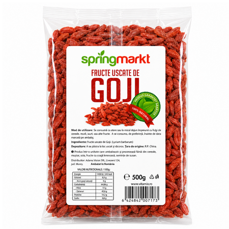 Eticheta Produs Fructe de goji uscate, 500 g, Springmarkt