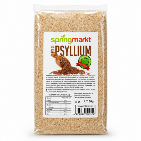 Eticheta Produs Tarate de Psyllium, 150 g, Spring Markt