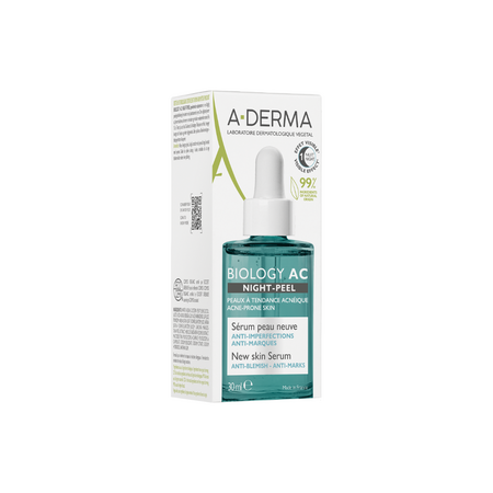 Serum peeling de noapte Biology AC, 30 ml, A-Derma 653604