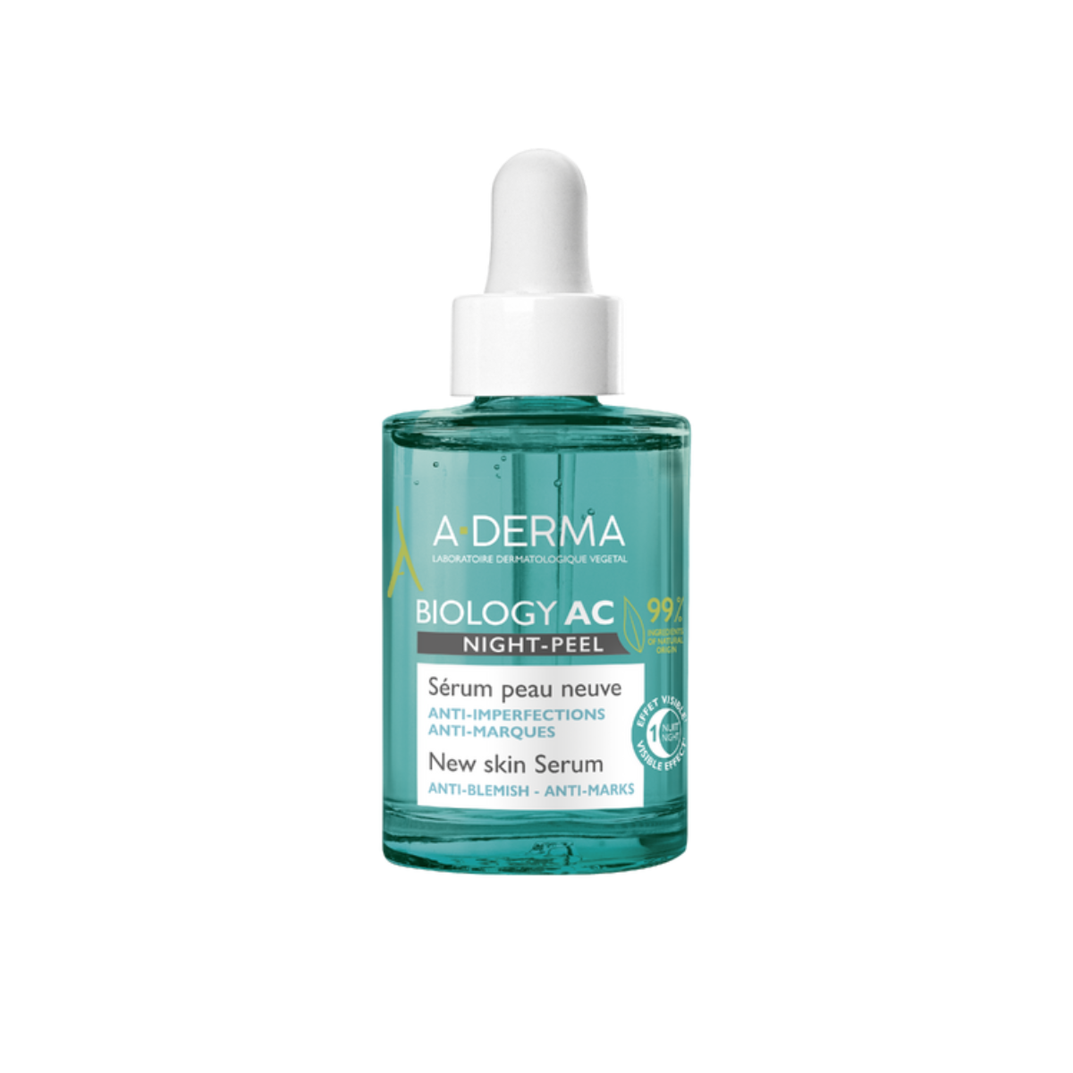 Serum peeling de noapte Biology AC, 30 ml, A-Derma