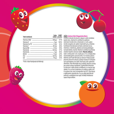 Centrum Kids VitaGummies Berry, 3 ani+, 60 jeleuri, Haleon 684550
