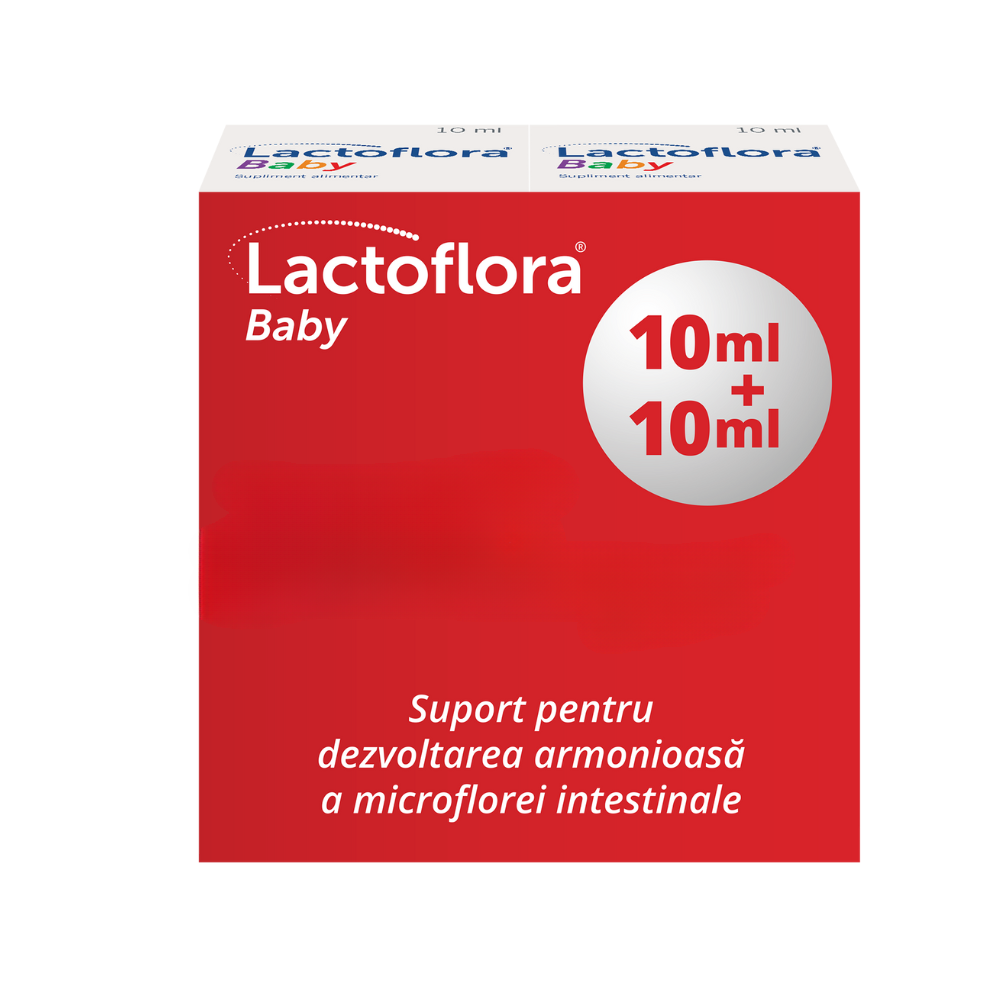 Pachet Lactoflora Baby picaturi, 2x10 ml, Stada