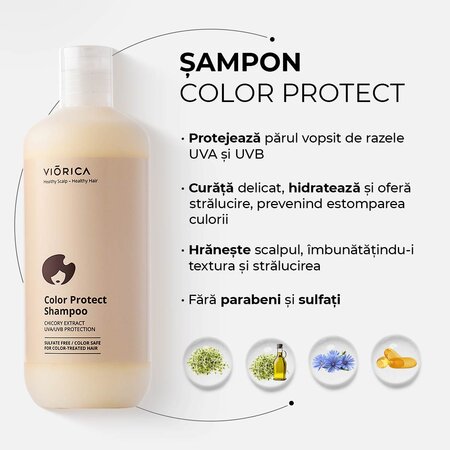 Sampon pentru protectia culorii parului Color Protect, 400 ml, Viorica 654546