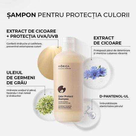 Sampon pentru protectia culorii parului Color Protect, 400 ml, Viorica 654547