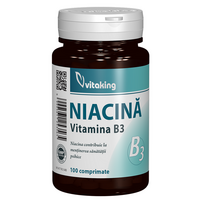Niacina Vitamina B3, 100 mg, 100 comprimate, Vitaking