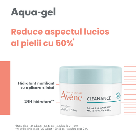 Gel matifiant Aqua Cleanance, 50 ml, Avene 654846