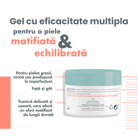 Gel matifiant Aqua Cleanance, 50 ml, Avene 654847