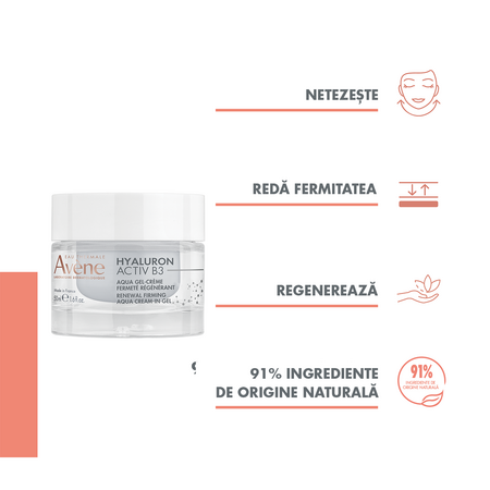 Gel crema pentru regenerare celulara Aqua-gel Hyaluron Activ B3, 50 ml, Avene 654885
