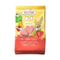 Biscuiti din ovaz Bio cu capsuni si banane, +8 luni, 100 g, Frucht Bar