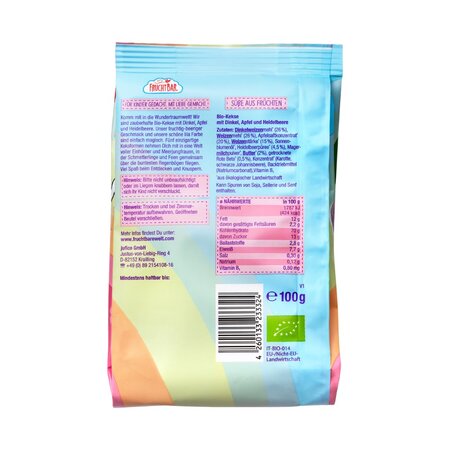 Biscuiti Bio Wonderdream cu spelta afine si banane, +8 luni, 100 g, Frucht Bar 654909