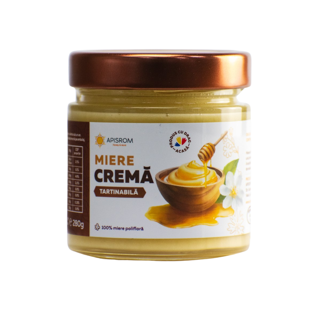 Miere crema tartinabila, 280 g, Apisrom