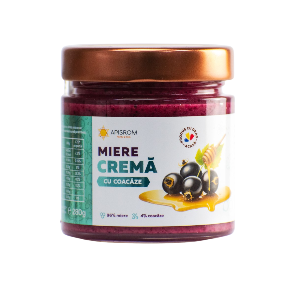 Miere crema cu coacaze, 280 g, Apisrom