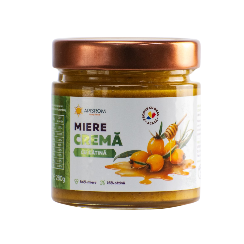 Miere crema cu catina, 280 g, Apisrom