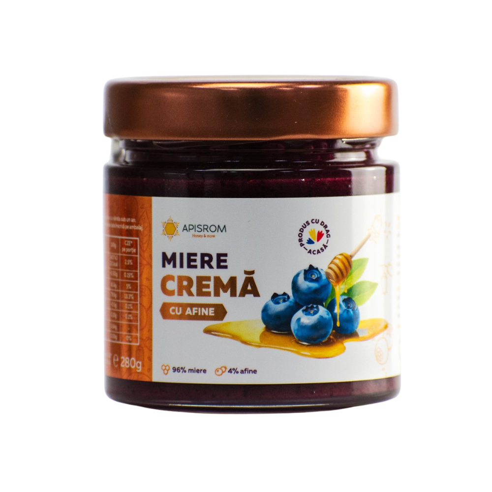 Miere crema cu afine, 280 g, Apisrom