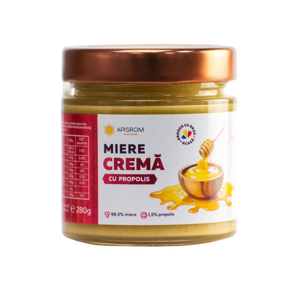 Miere crema cu propolis, 280 g, Apisrom