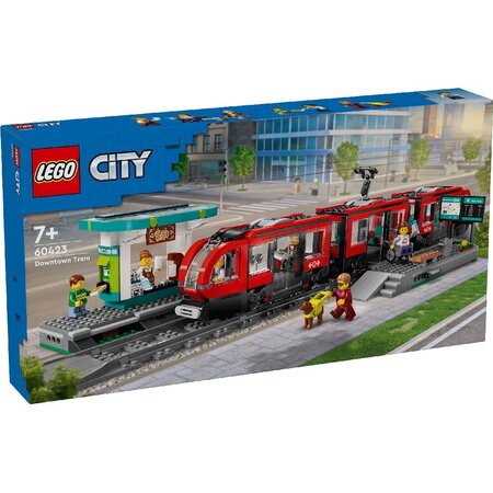 Statie si tramvai in centrul orasului City, 7+ ani, Lego