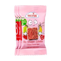 Gustare crunchy Bio cu capsuni, banane si mere, 12 luni+, 3x23 g, Frucht Bar