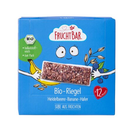 Gustare Bio din ovaz, afine si banane, +2 luni, 6x23 g, Frucht Bar