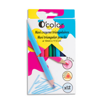 Set creioane colorate Maxi Mina 4 mm, 12 bucati, O Color