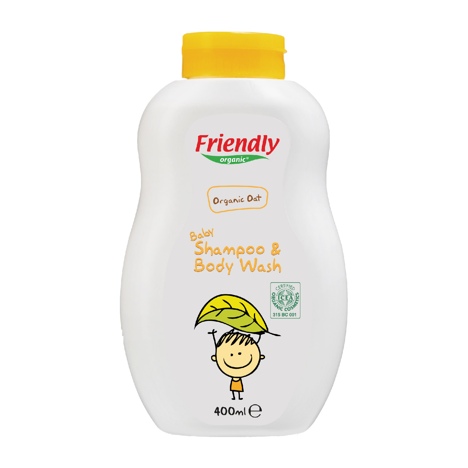 Sampon si gel de dus cu ovaz pentru bebe, 400 ml, Friendly Organic