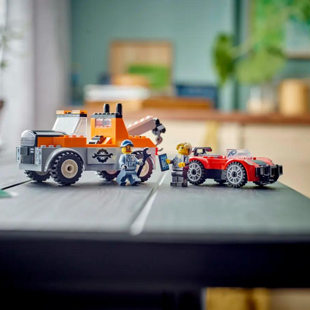 Camioneta de tractare si masina sport City, Lego 655229