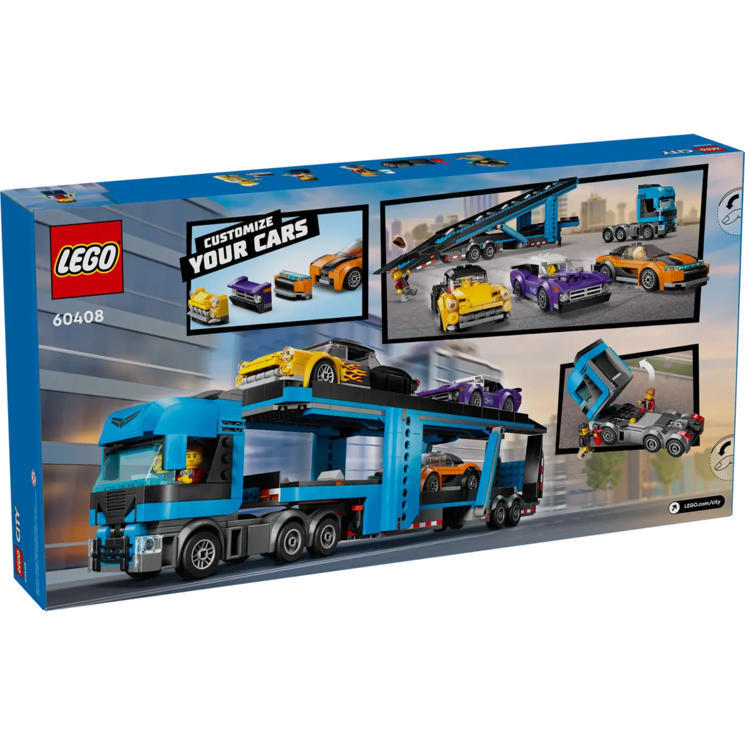 Camion transportator de masini sport City, 7+ ani, 60408, Lego